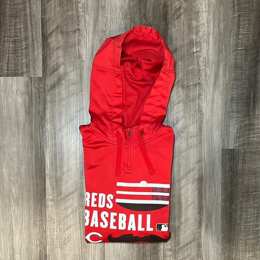 Cincinnati Reds Get Your ‘Stache On Majestic Hoodie - Medium